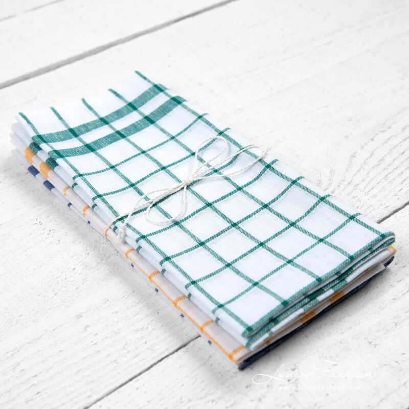 Linen cotton kitchen towels set no. 27