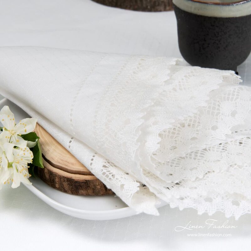 100% linen white napkin, nora.