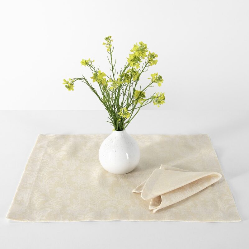 Cream linen cotton placemat