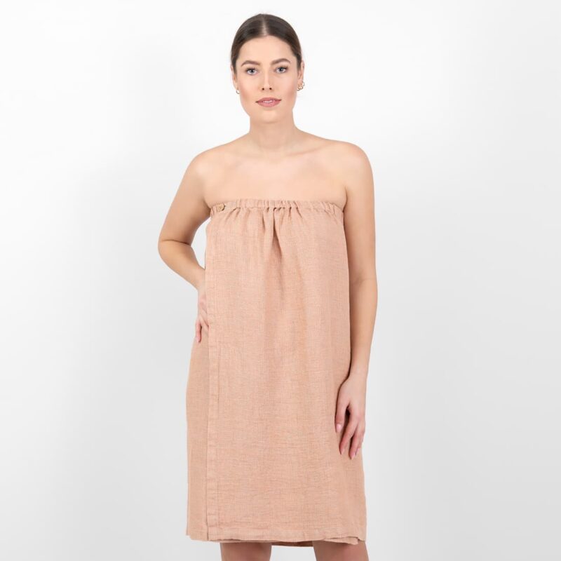 linen powder brown wrap towel washed