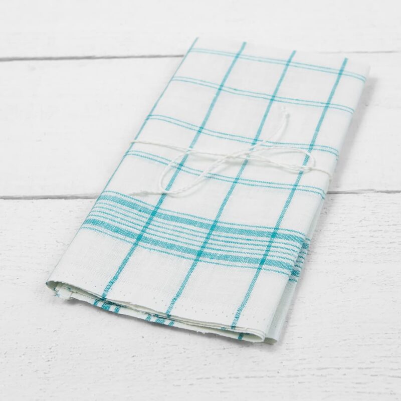 linen towels checks green