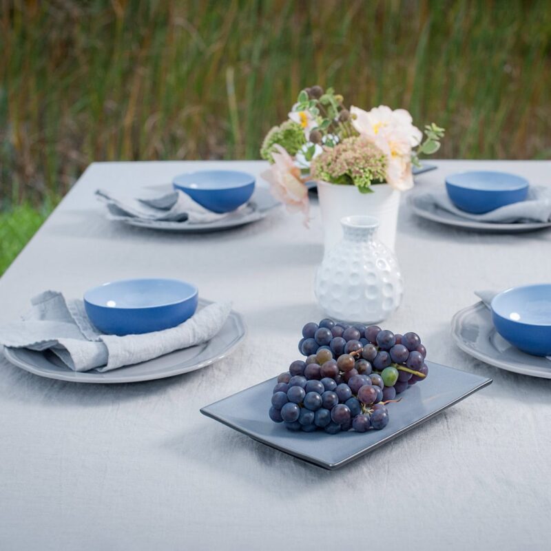 Light grey linen tablecloth, 100% linen