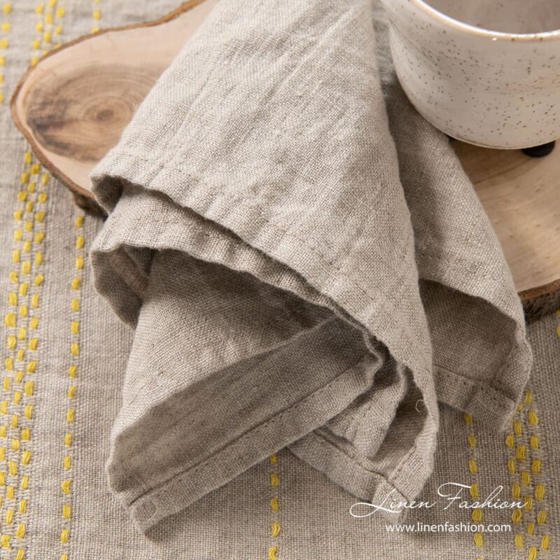 Linen napkin in flax color, gamma.