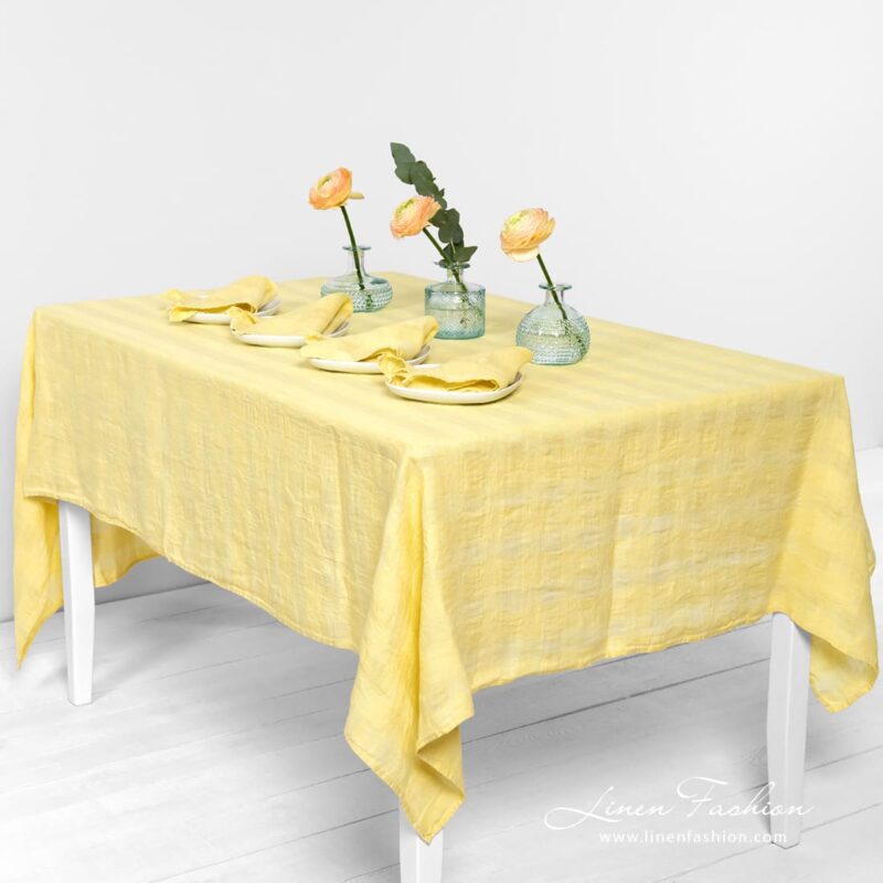 PORTO yellow linen tablecloth