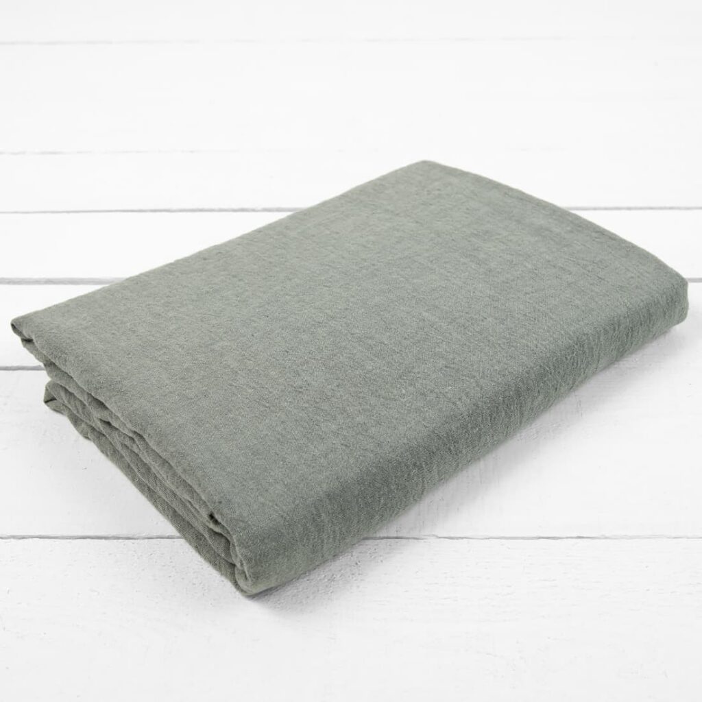 grey green linen flat sheet