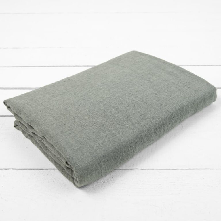 grey green linen flat sheet