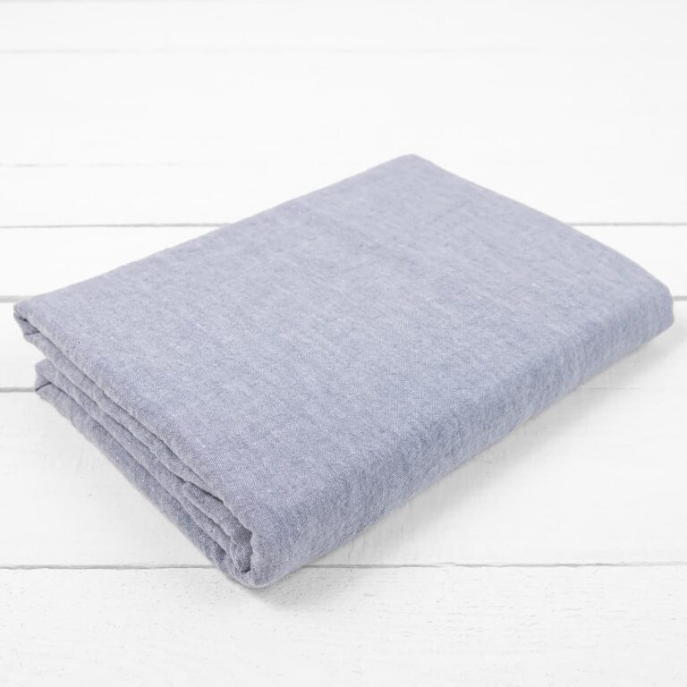 grey blue linen flat sheet