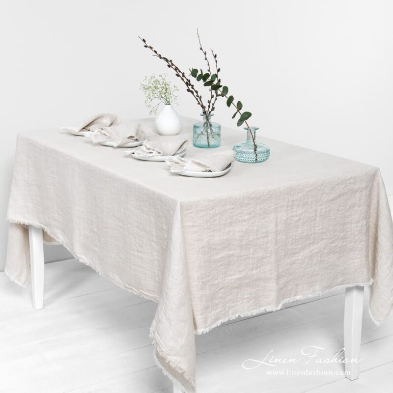 MANTIS light grey linen tablecloth