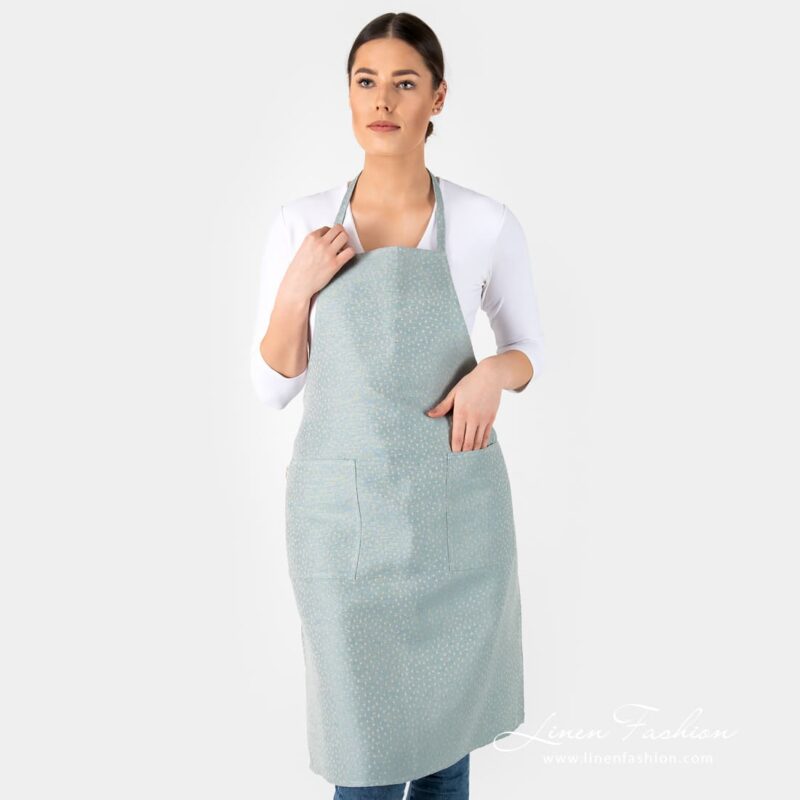 CANDY blueish green linen cotton apron