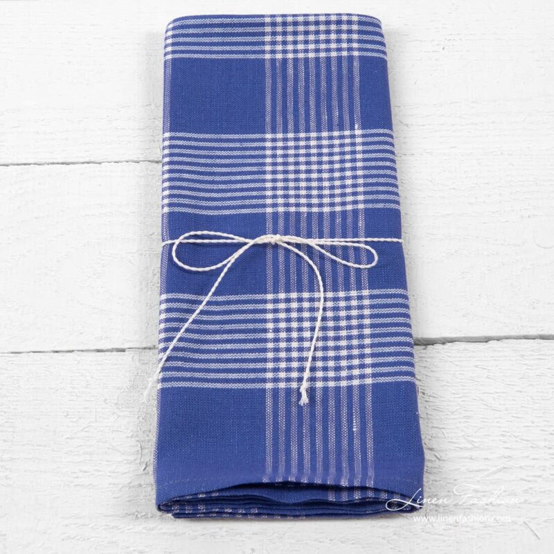 Blue colored kitchen towel.