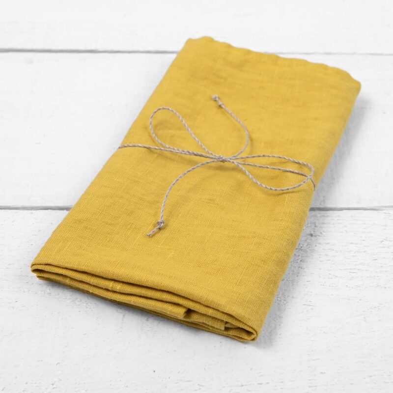 linen yellow washed towel