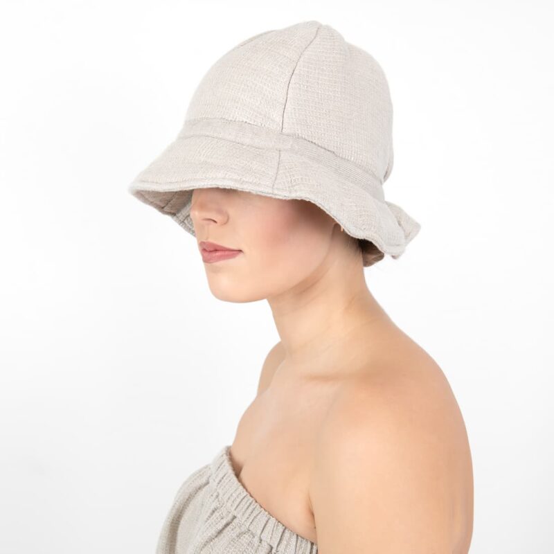 natural linen sauna hat