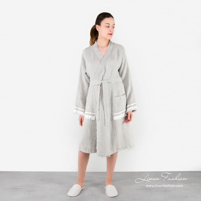 Linen grey robe for women, malta.