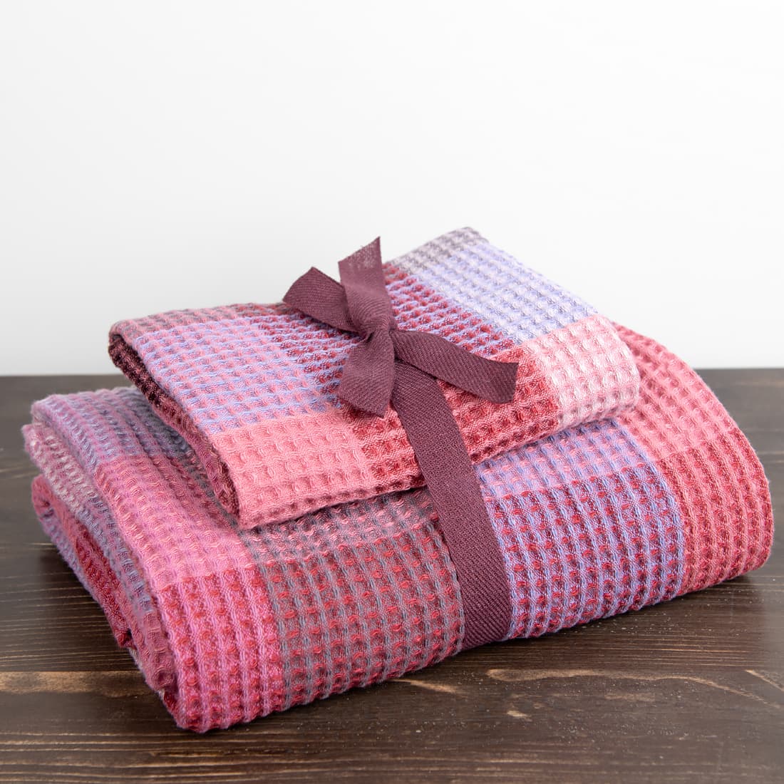 linen lilac bath towel, in sets.