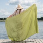 KORFU Ręcznik plażowy w zieloną kratkę