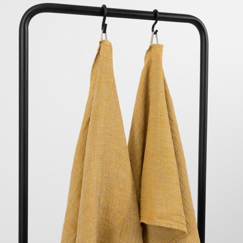 linen yellow bath towel, 3 sizes.