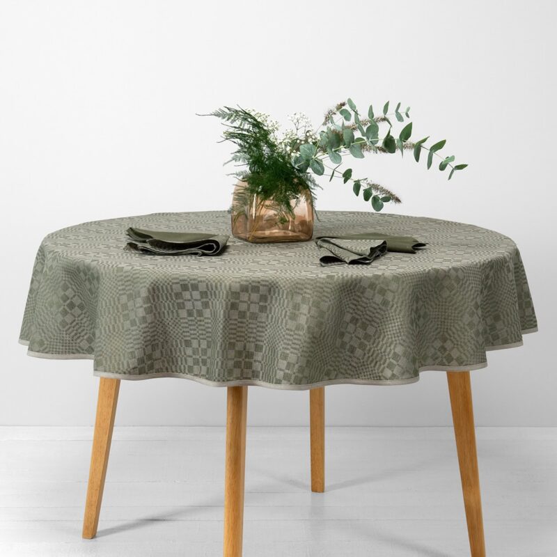 WILLOW round/oval tablecloth green