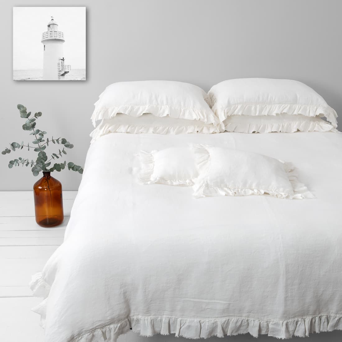 linen white bedlinen set