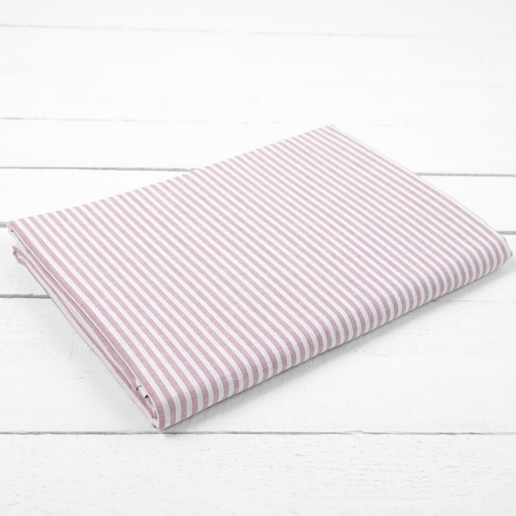 linen cotton lilac striped flat sheet