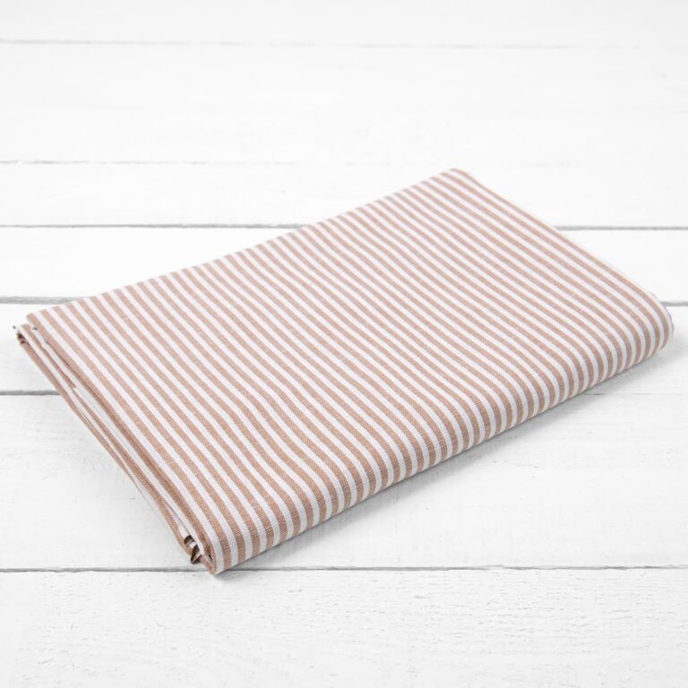 linen cotton striped brown flat sheet