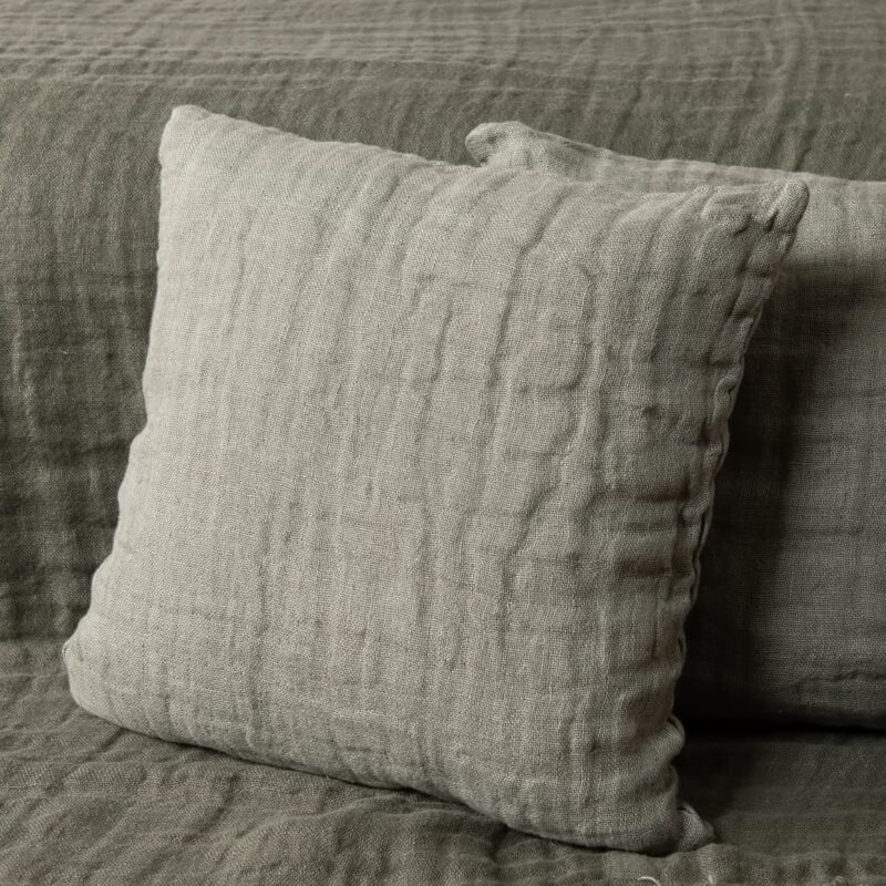 grey linen cushion cover