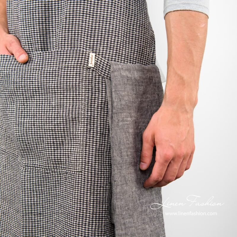 Black/grey colored apron, jazz.