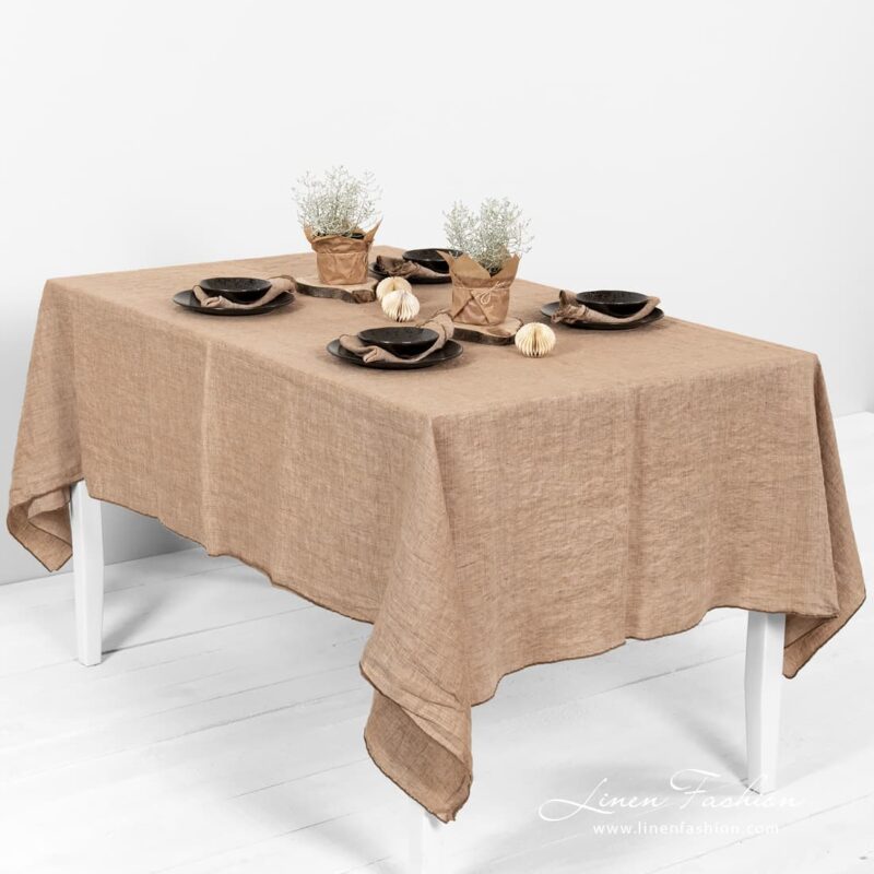 MACADAMIA brown tablecloth.