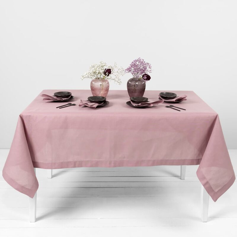 linen cotton lilac tablecloth
