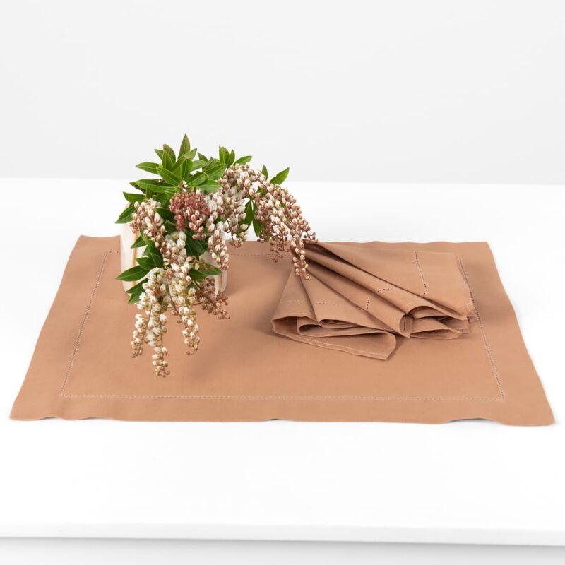 linen cotton light brow placemat
