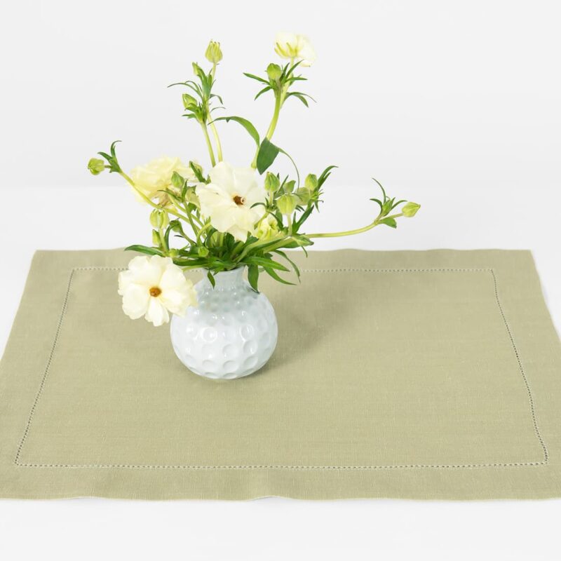 Linen cotton light green placemat