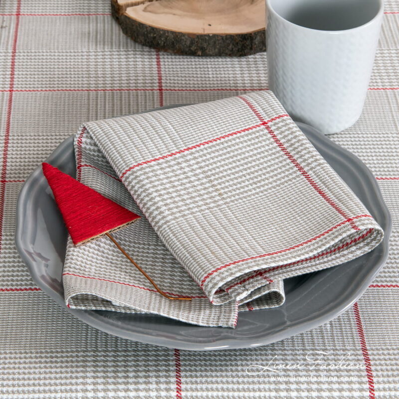 Glen check grey napkin