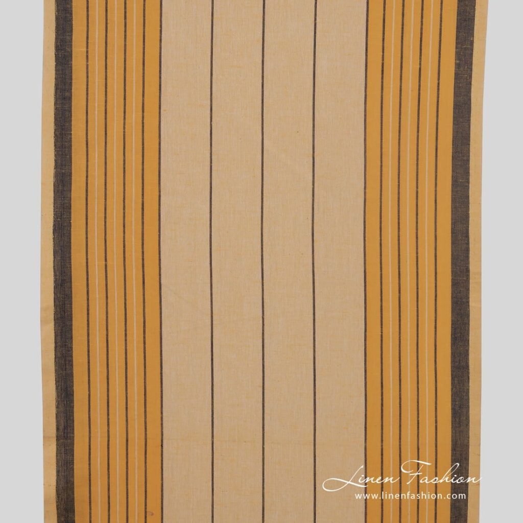 Yellow linen cotton fabric