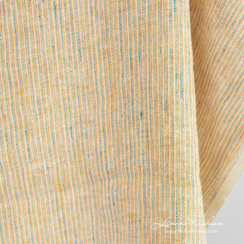Linen fabric in narrow stripes