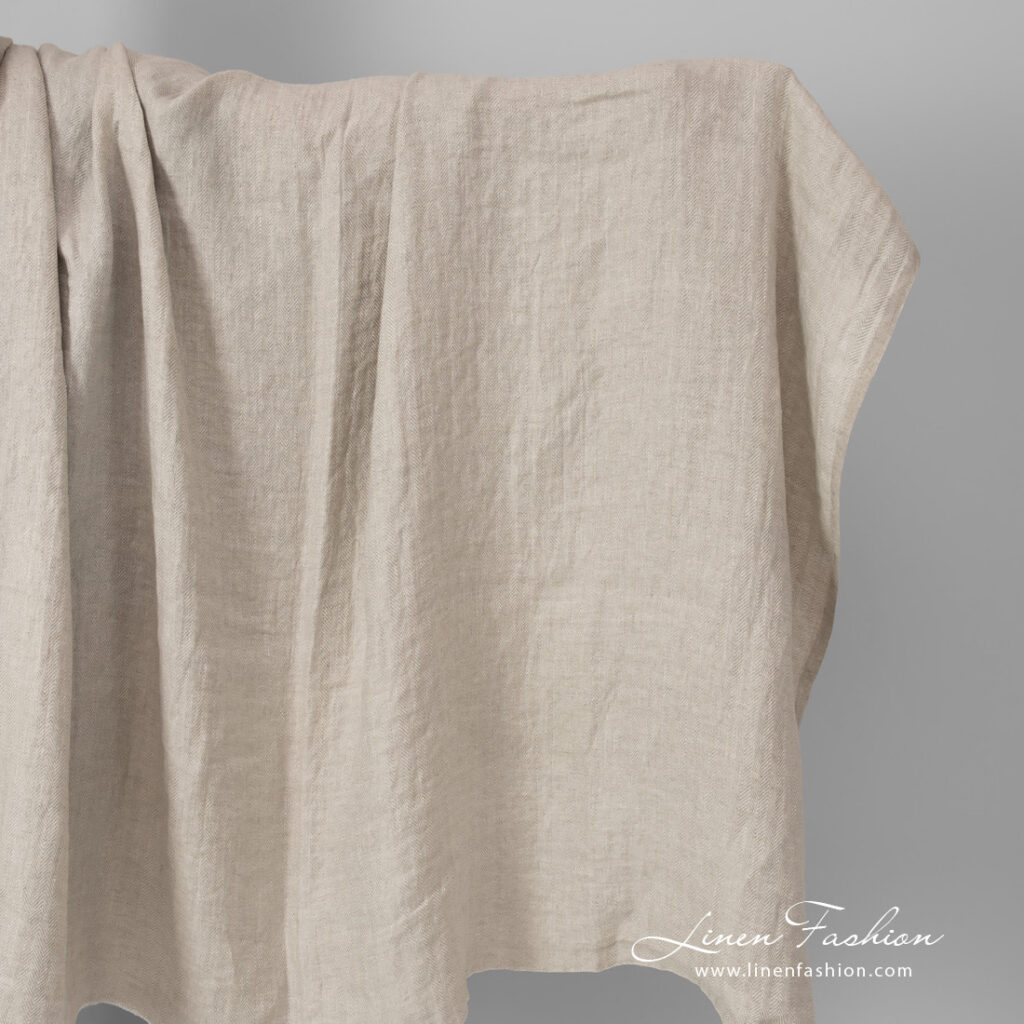 herringbone beige linen, washed.