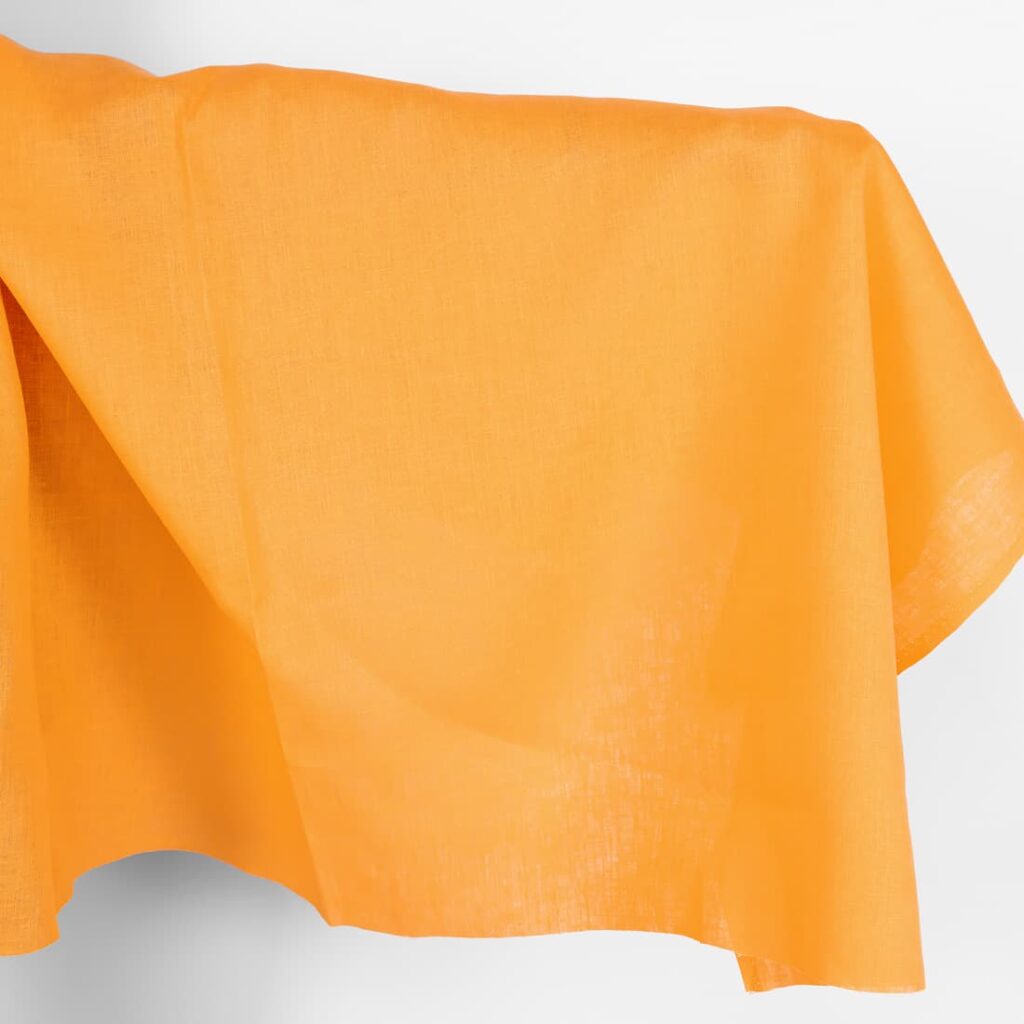 Linen fabric in plain vibrant warm yellow
