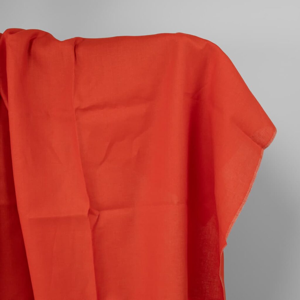 Linen fabric in flame red