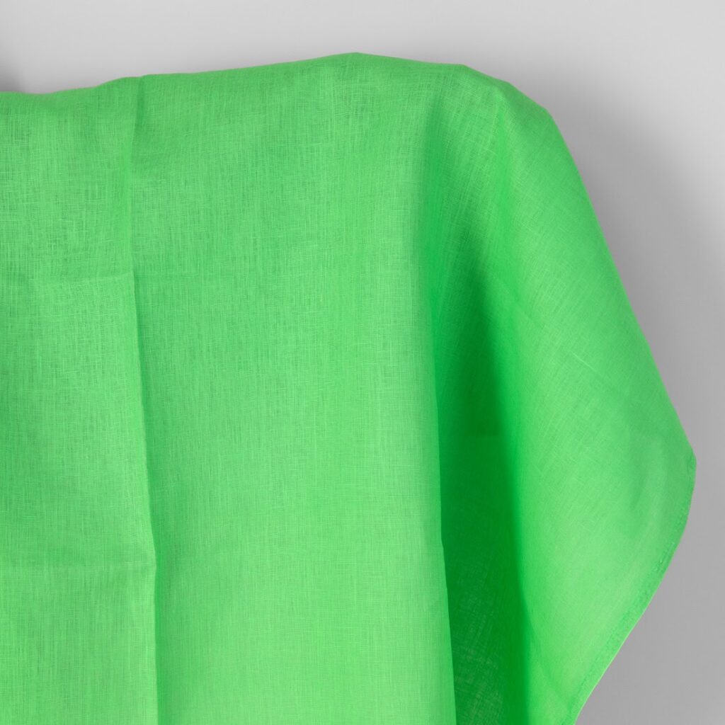 Linen fabric plain neon green