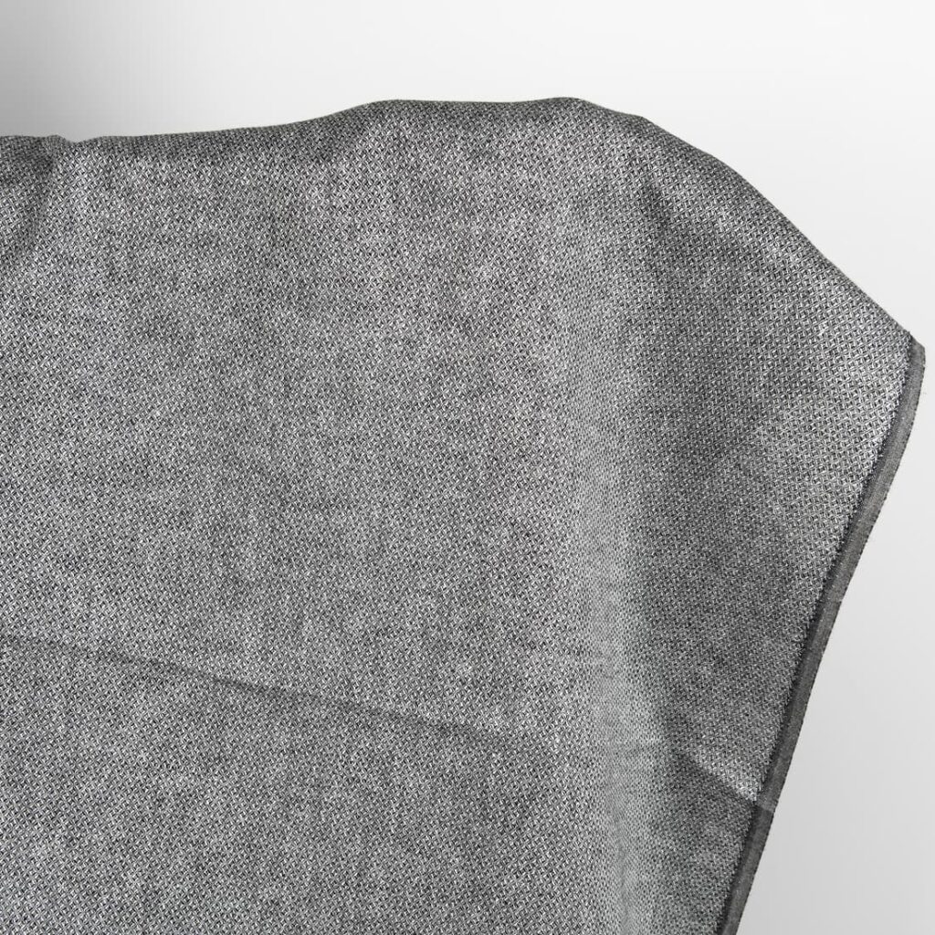 Linen fabric in diamond pattern black and white