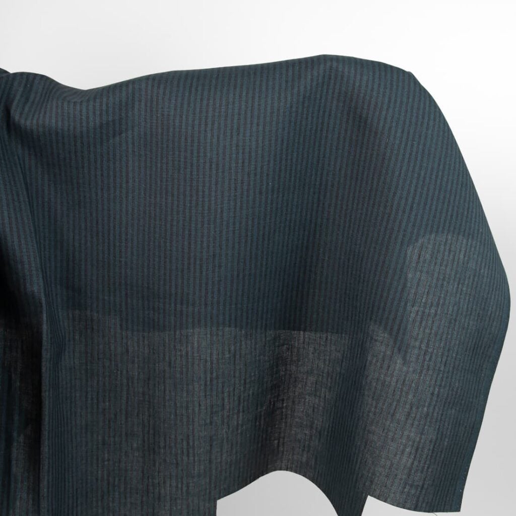 linen striped blue black fabric