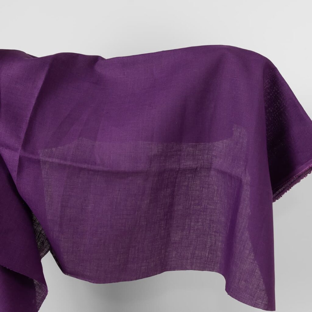 Linen fabric violet colour not washed product photo