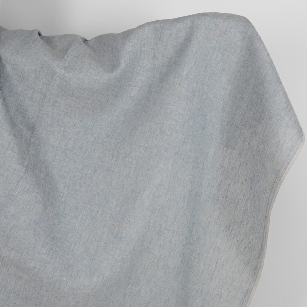 Linen fabric grey-blue melange
