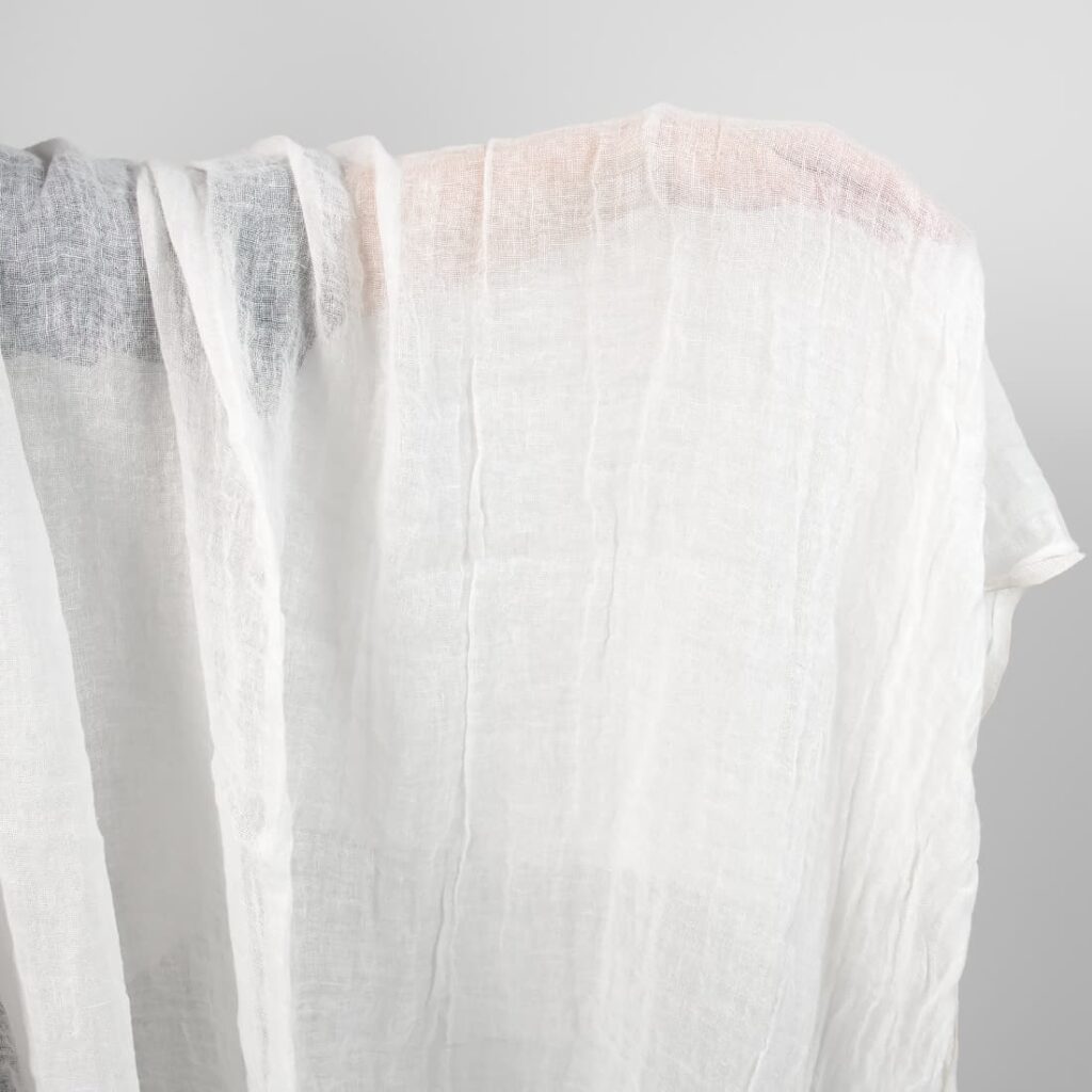 Off-White Transparent Linen Fabric