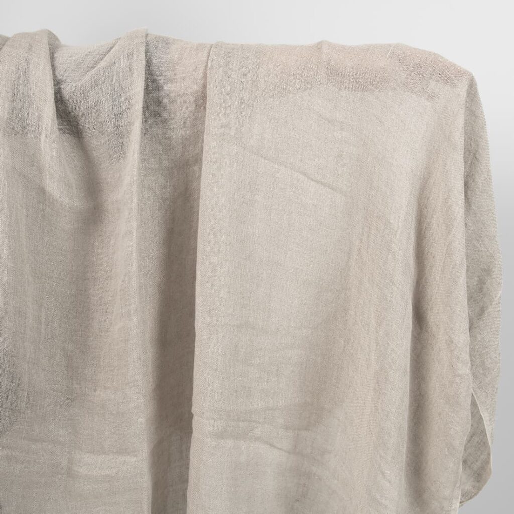 Natural linen washed gauze fabric