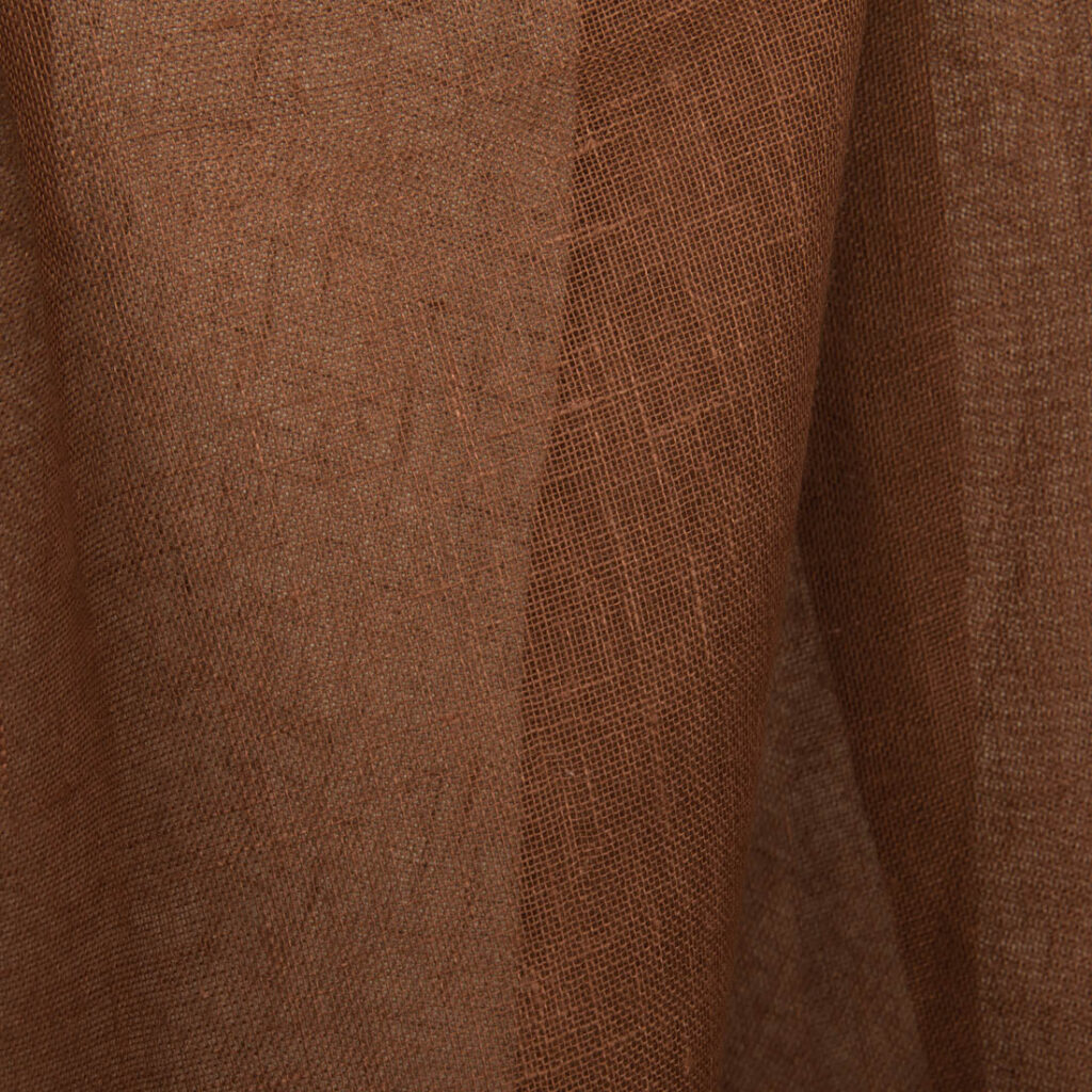 Transparent brown linen fabric