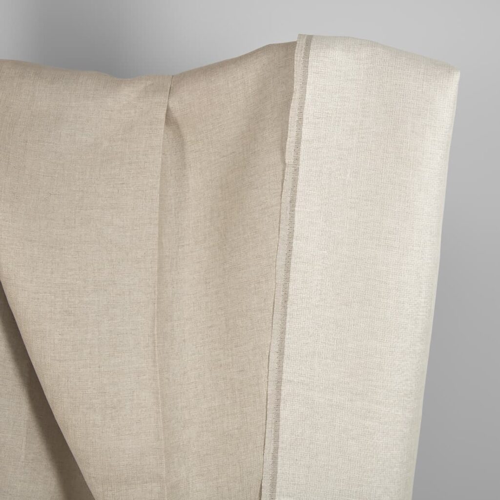 Linen fabric natural and white double-sided