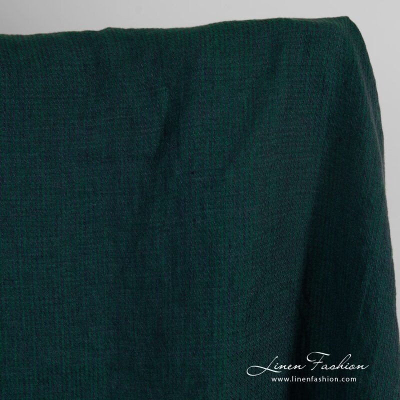 Blue-green linen fabric, washed