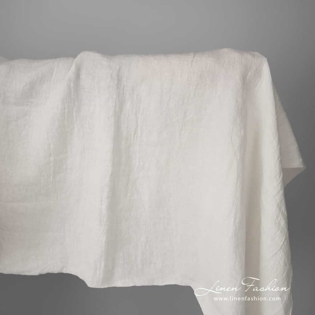 Wide off-white linen fabric, washed