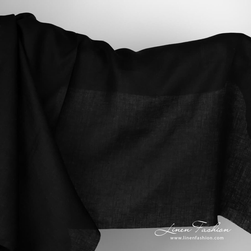 Linen fabric in black