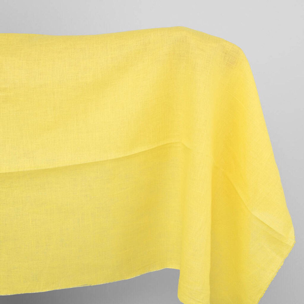 Yellow linen fabric