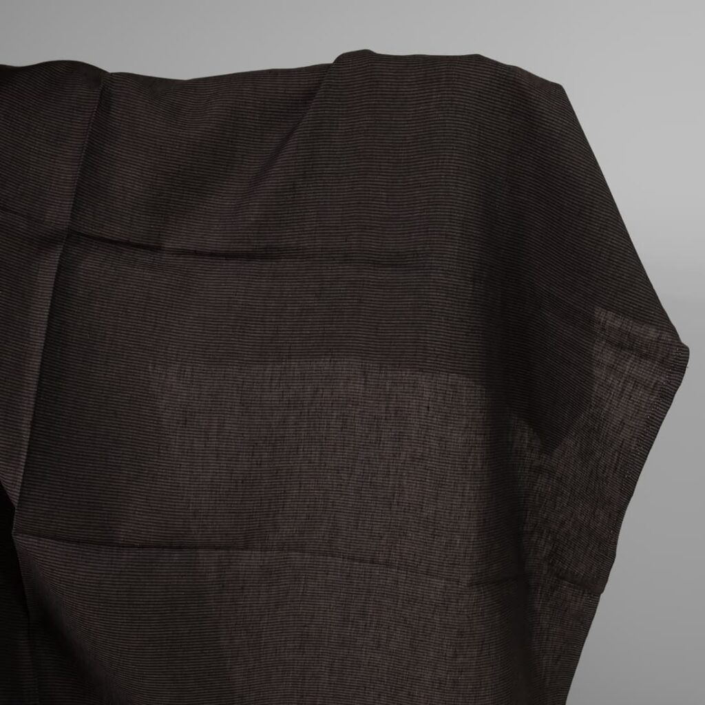Linen fabric with black and grey stripes